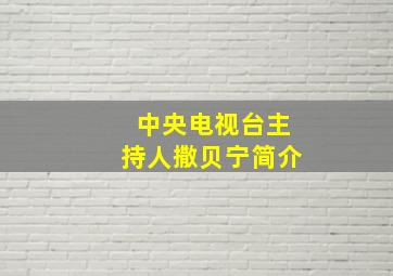 中央电视台主持人撒贝宁简介