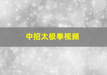 中招太极拳视频