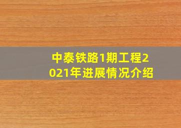 中泰铁路1期工程2021年进展情况介绍