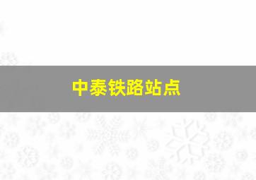 中泰铁路站点