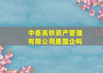 中泰高铁资产管理有限公司是国企吗