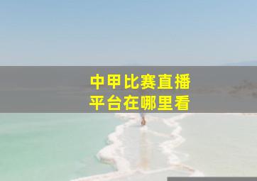 中甲比赛直播平台在哪里看