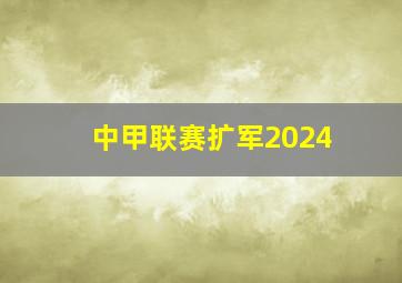 中甲联赛扩军2024