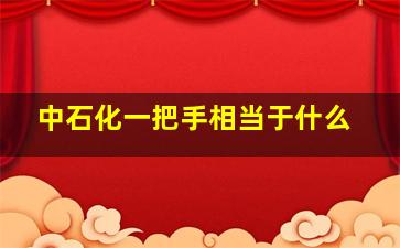 中石化一把手相当于什么