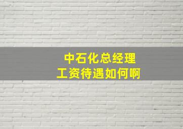 中石化总经理工资待遇如何啊