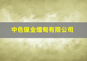 中色镍业缅甸有限公司