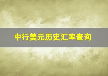 中行美元历史汇率查询