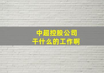 中超控股公司干什么的工作啊