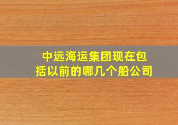 中远海运集团现在包括以前的哪几个船公司