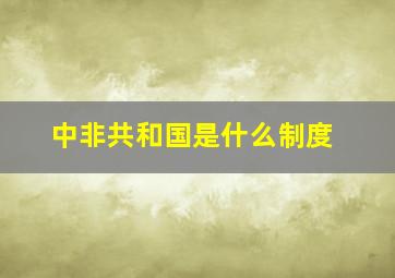 中非共和国是什么制度