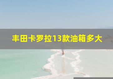 丰田卡罗拉13款油箱多大