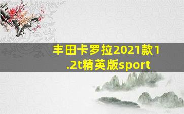 丰田卡罗拉2021款1.2t精英版sport