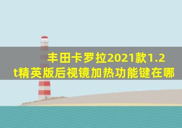 丰田卡罗拉2021款1.2t精英版后视镜加热功能键在哪