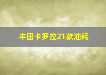 丰田卡罗拉21款油耗