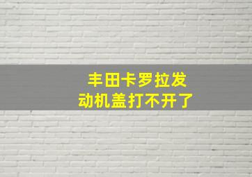 丰田卡罗拉发动机盖打不开了