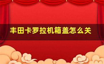 丰田卡罗拉机箱盖怎么关