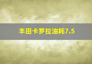 丰田卡罗拉油耗7.5