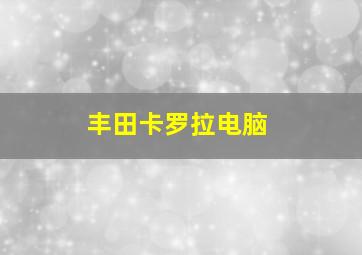 丰田卡罗拉电脑