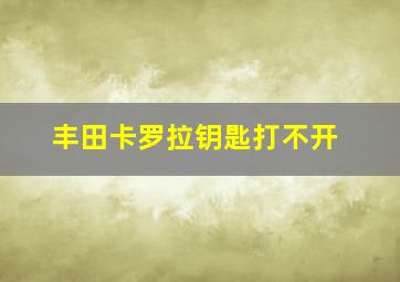 丰田卡罗拉钥匙打不开