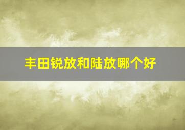 丰田锐放和陆放哪个好