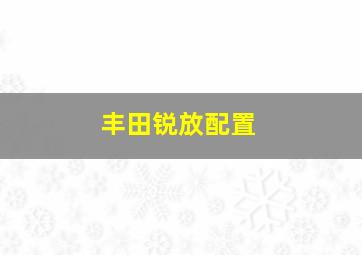 丰田锐放配置