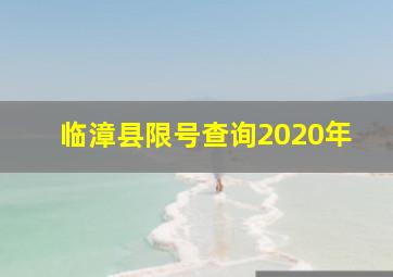 临漳县限号查询2020年