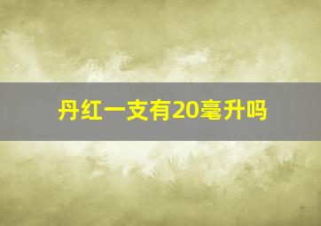 丹红一支有20毫升吗