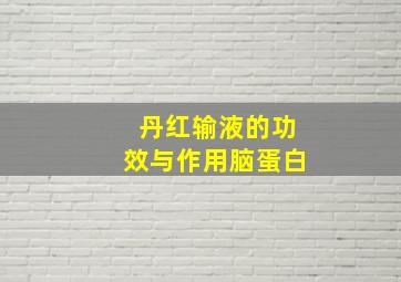 丹红输液的功效与作用脑蛋白