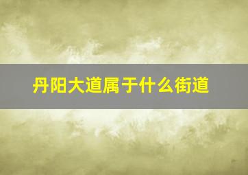 丹阳大道属于什么街道