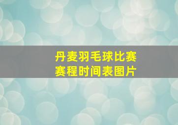 丹麦羽毛球比赛赛程时间表图片