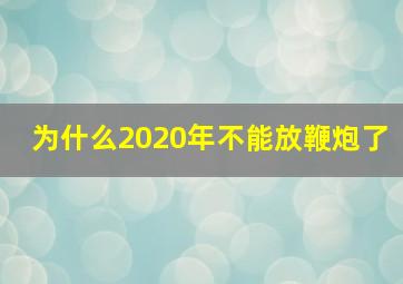 为什么2020年不能放鞭炮了