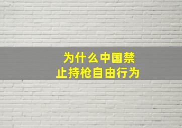 为什么中国禁止持枪自由行为