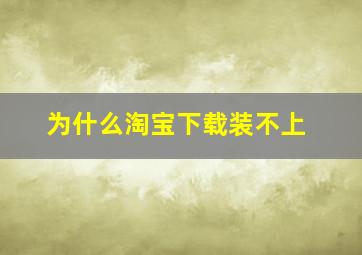 为什么淘宝下载装不上