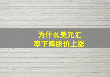 为什么美元汇率下降股价上涨