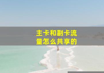 主卡和副卡流量怎么共享的