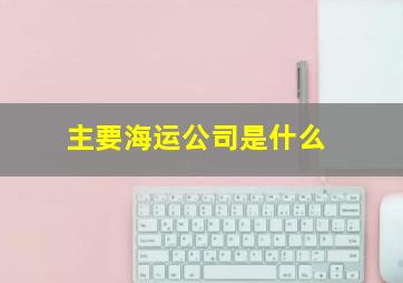 主要海运公司是什么