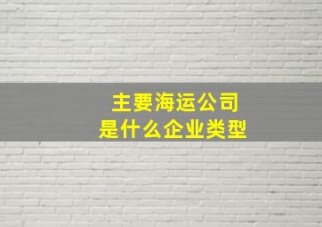 主要海运公司是什么企业类型