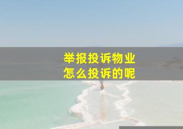 举报投诉物业怎么投诉的呢