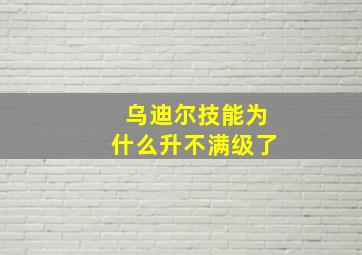 乌迪尔技能为什么升不满级了