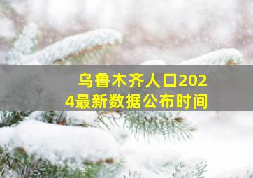 乌鲁木齐人口2024最新数据公布时间