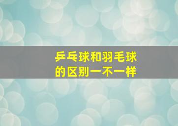 乒乓球和羽毛球的区别一不一样