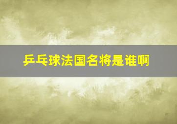 乒乓球法国名将是谁啊