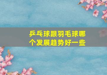 乒乓球跟羽毛球哪个发展趋势好一些