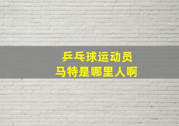 乒乓球运动员马特是哪里人啊