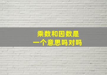 乘数和因数是一个意思吗对吗