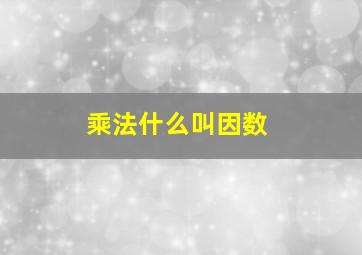 乘法什么叫因数