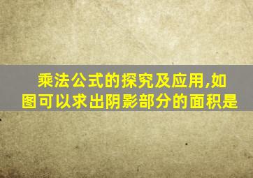 乘法公式的探究及应用,如图可以求出阴影部分的面积是