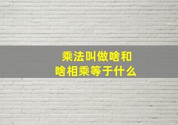 乘法叫做啥和啥相乘等于什么