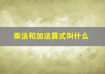 乘法和加法算式叫什么