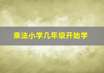 乘法小学几年级开始学